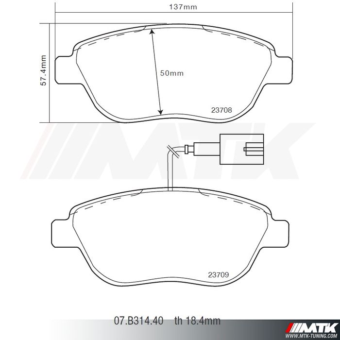 Plaquettes de frein Brembo HP2000 07.B314.40