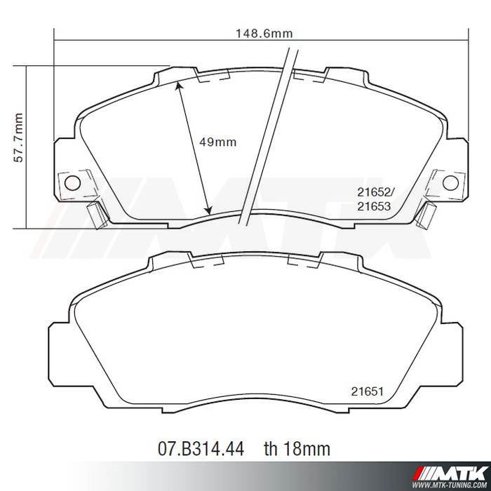 Plaquettes de frein Brembo HP2000 07.B314.44