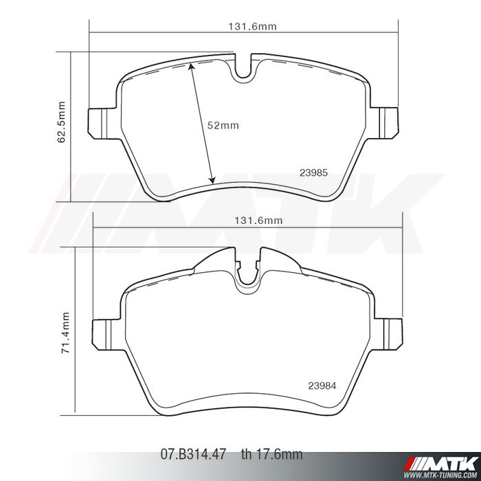 Plaquettes de frein Brembo HP2000 07.B314.47