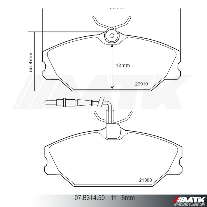 Plaquettes de frein Brembo HP2000 07.B314.50