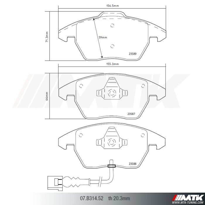 Plaquettes de frein Brembo HP2000 07.B314.52