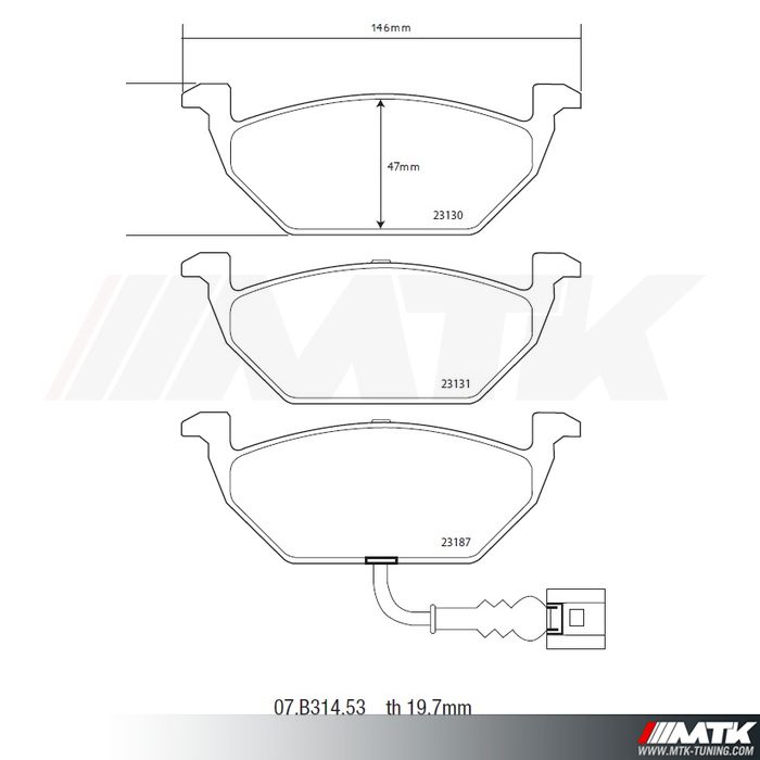 Plaquettes de frein Brembo HP2000 07.B314.53