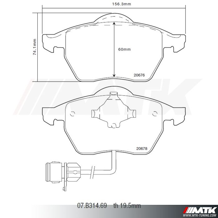 Plaquettes de frein Brembo HP2000 07.B314.69