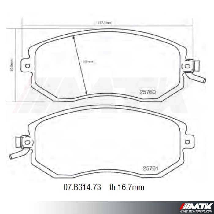 Plaquettes de frein Brembo HP2000 07.B314.73