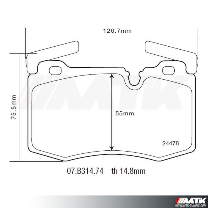 Plaquettes de frein Brembo HP2000 07.B314.74