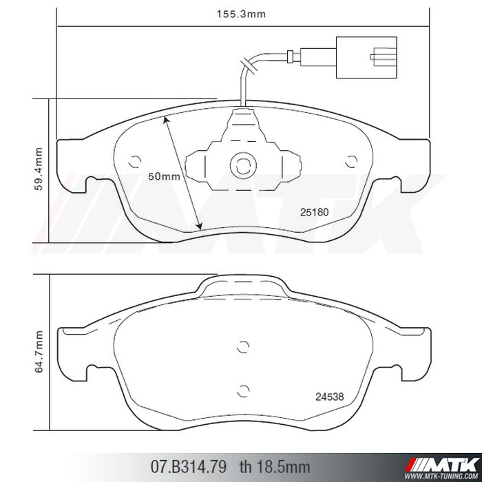 Plaquettes de frein Brembo HP2000 07.B314.79