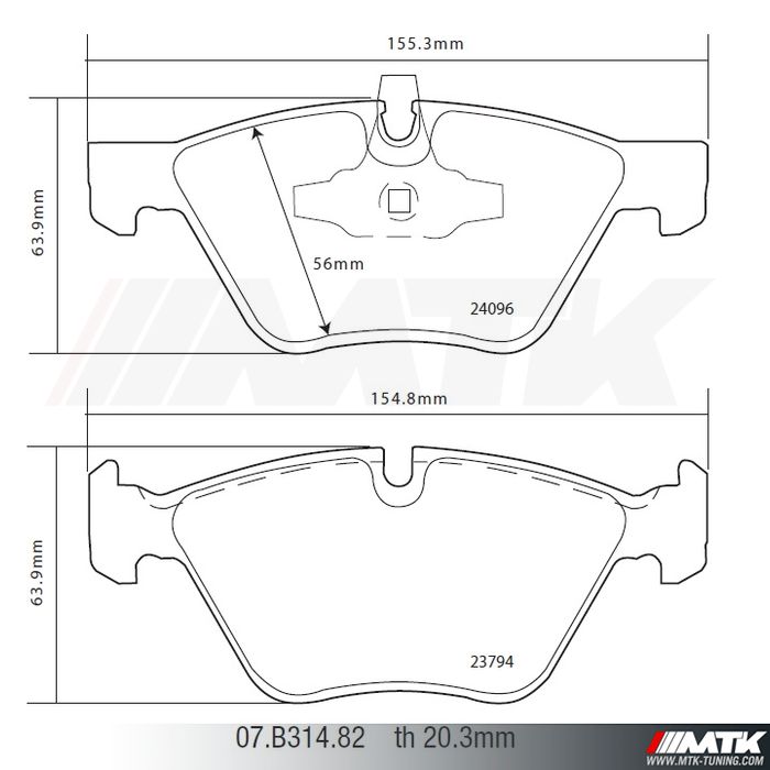 Plaquettes de frein Brembo HP2000 07.B314.82