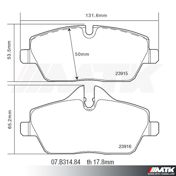 Plaquettes de frein Brembo HP2000 07.B314.84