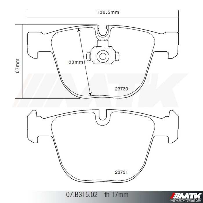 Plaquettes de frein Brembo HP2000 07.B315.02