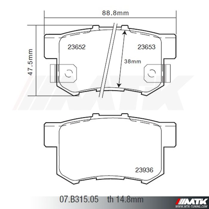 Plaquettes de frein Brembo HP2000 07.B315.05