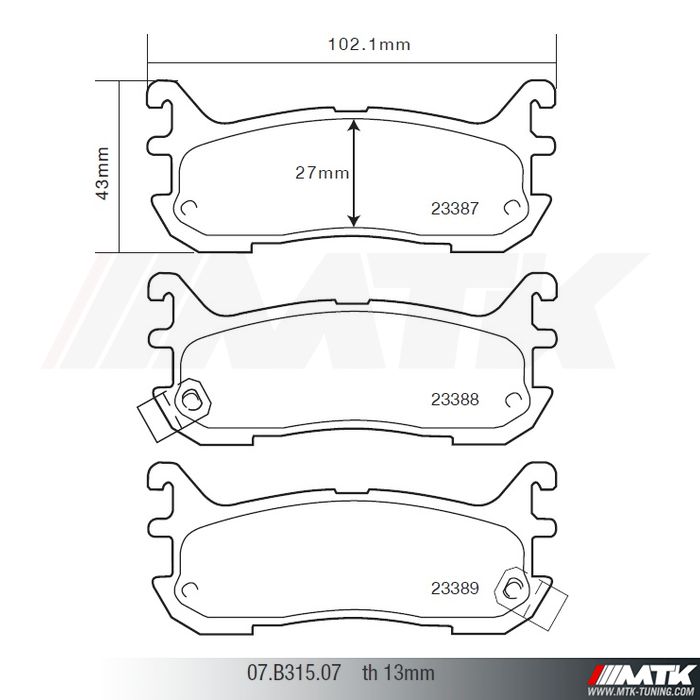 Plaquettes de frein Brembo HP2000 07.B315.07