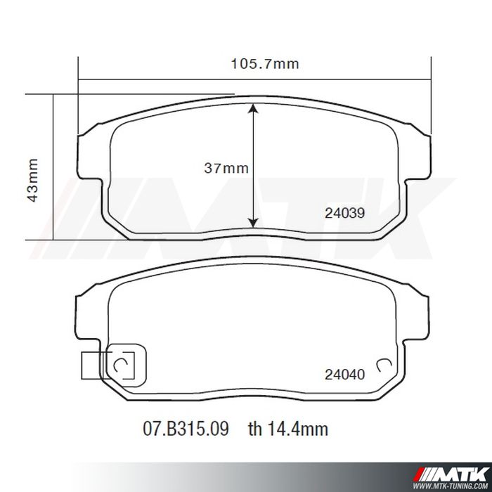 Plaquettes de frein Brembo HP2000 07.B315.09