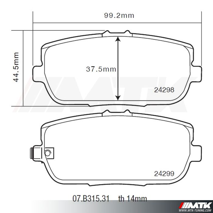 Plaquettes de frein Brembo HP2000 07.B315.31