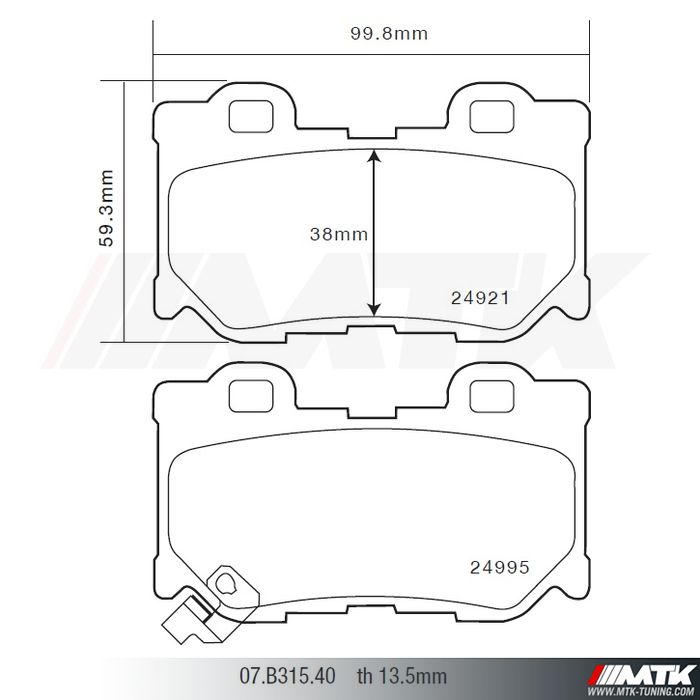 Plaquettes de frein Brembo HP2000 Nissan 370Z