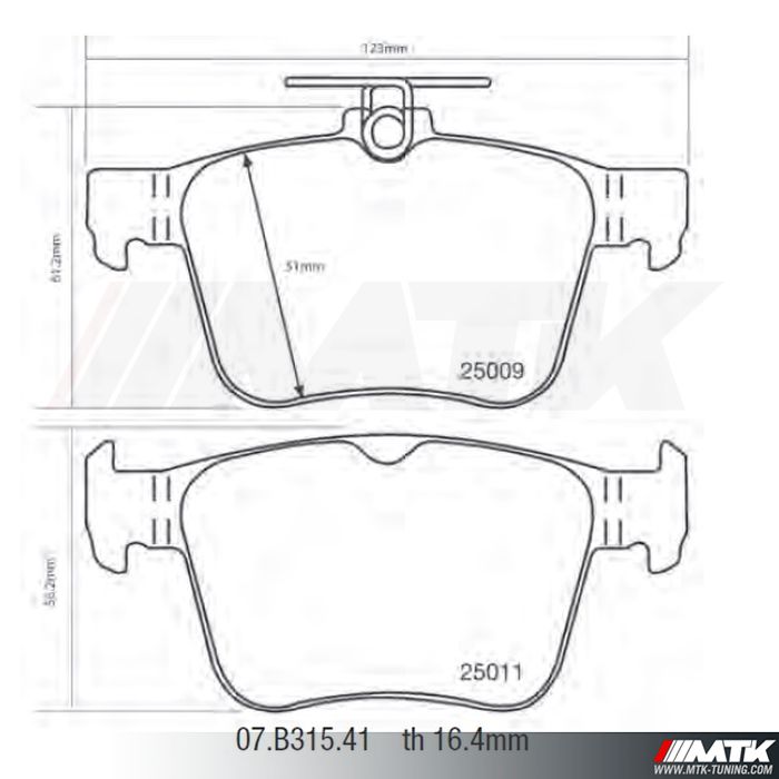 Plaquettes de frein Brembo HP2000 07.B315.41