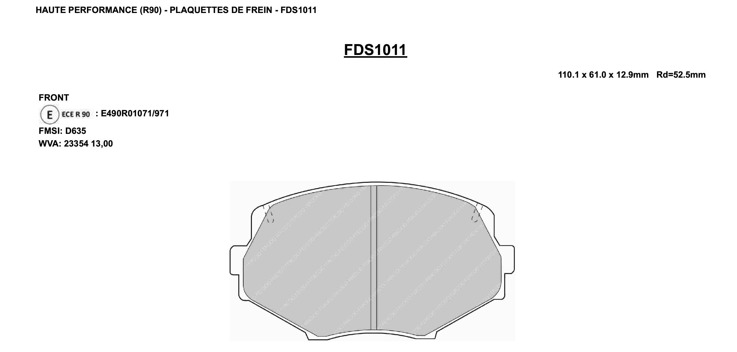 Plaquettes Ferodo DS Performance FDS1011 - MAZDA