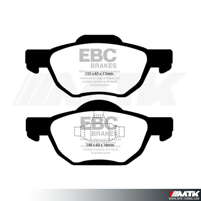 Plaquette de frein EBC Brakes Honda Accord 7 Ultimax2 Greenstuff