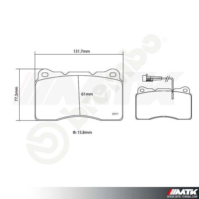 Plaquettes de frein Brembo HP2000 07.B314.64