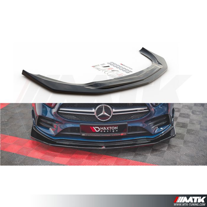 Lèvre De Pare-chocs Avant Pour Mercedes Classe A W177/V177 2018-2022 – Noir Brillant Ou Effet Carbone, ABS