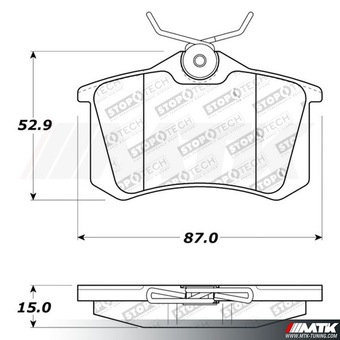 Plaquettes Stoptech Performance VOLKSWAGEN Golf 4