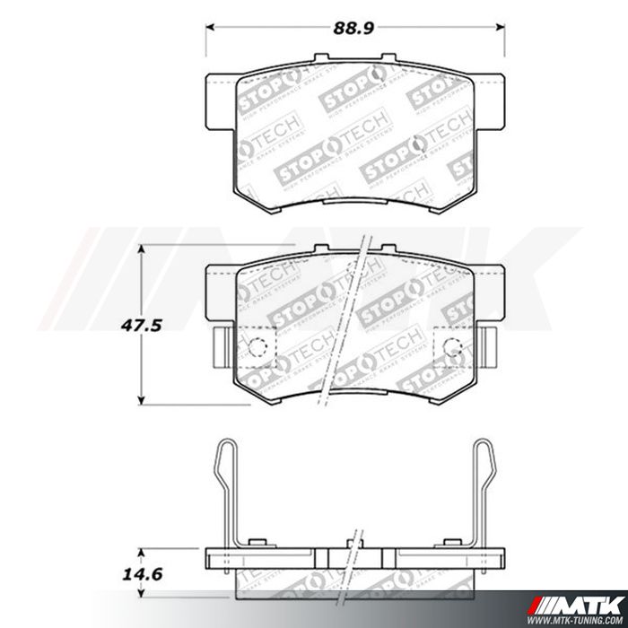 Plaquettes Stoptech Performance HONDA S2000