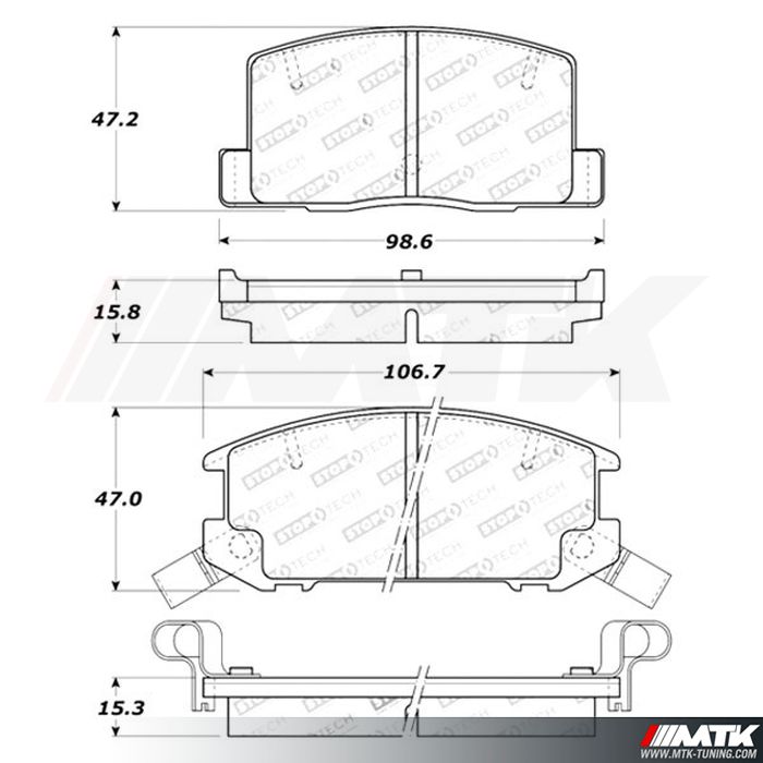 Plaquettes Stoptech Performance TOYOTA MR2 W20