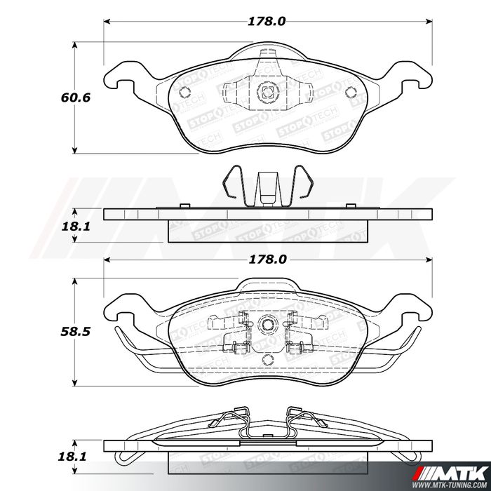 Plaquettes Stoptech Performance Ford Focus