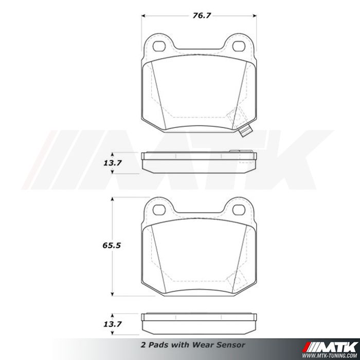 Plaquettes Stoptech Performance MG ZT