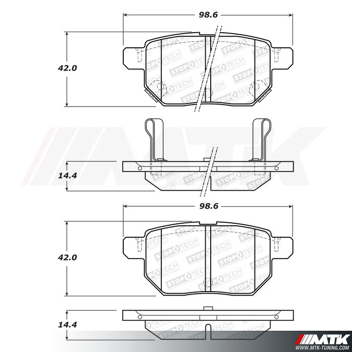 Plaquettes Stoptech Street Performance TOYOTA iQ