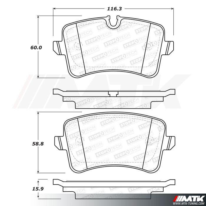 Plaquettes Stoptech Street Performance AUDI RS4 (B8)