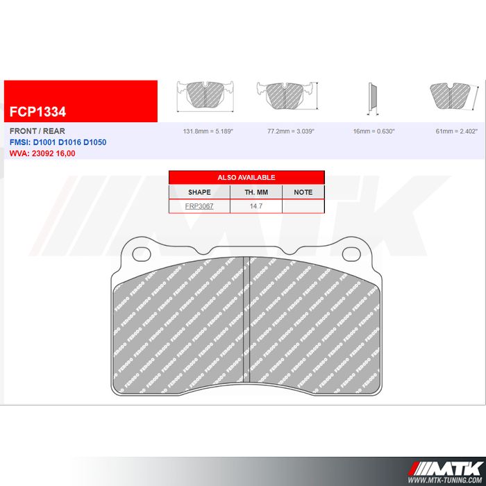 Plaquettes Ferodo Racing DS1.11 FCP1334W