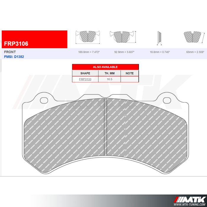 Plaquettes Ferodo Racing DS3.12 - FRP3106G