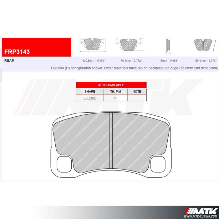 Plaquettes Ferodo Racing DS3.12 - FRP3143G