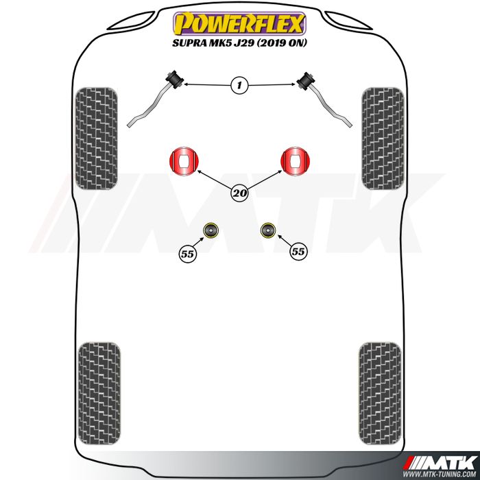 Silent bloc ø 20 mm - M6 M/M - POLYCAR CONCEPT SPORT pièces et accessoires  pour la compétition