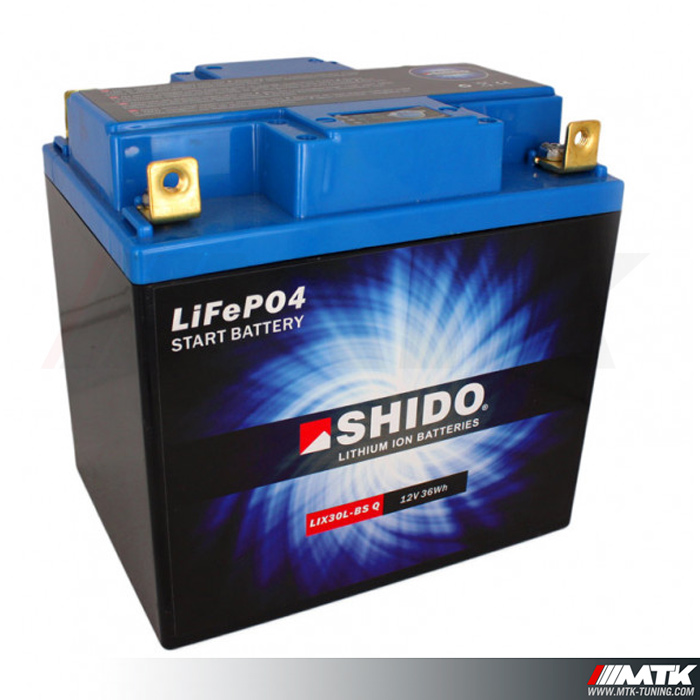 Batterie Shido Lithium-Ion 12V 30A pour auto et moto