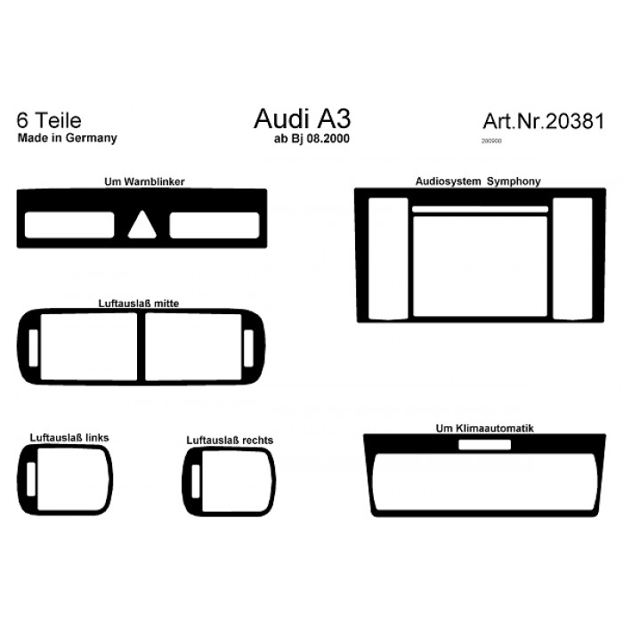 Décoration de tableau de bord Audi A3