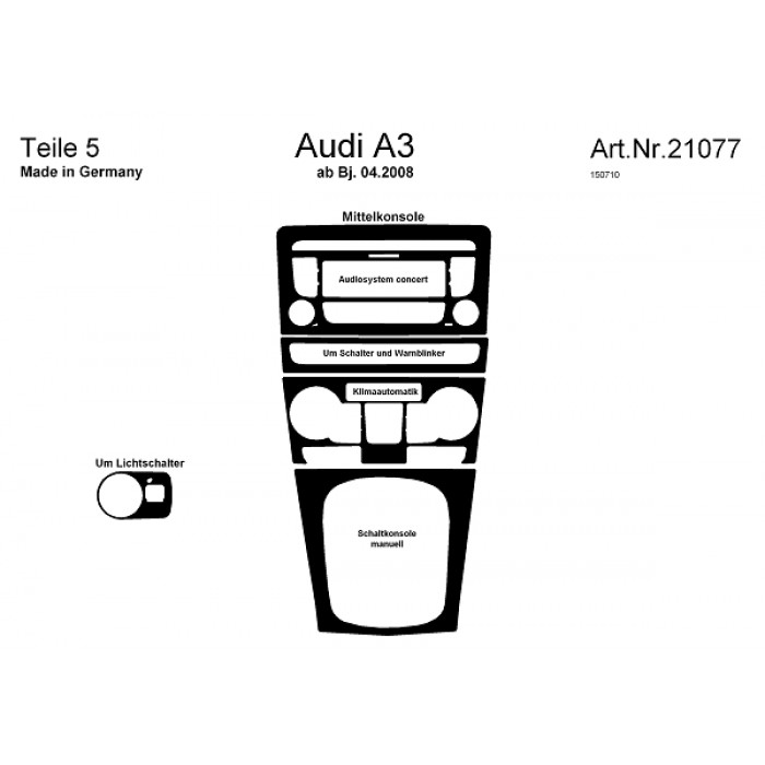 Décoration de tableau de bord Audi A3