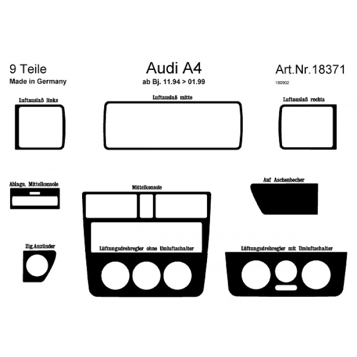 Décoration de tableau de bord Audi A4