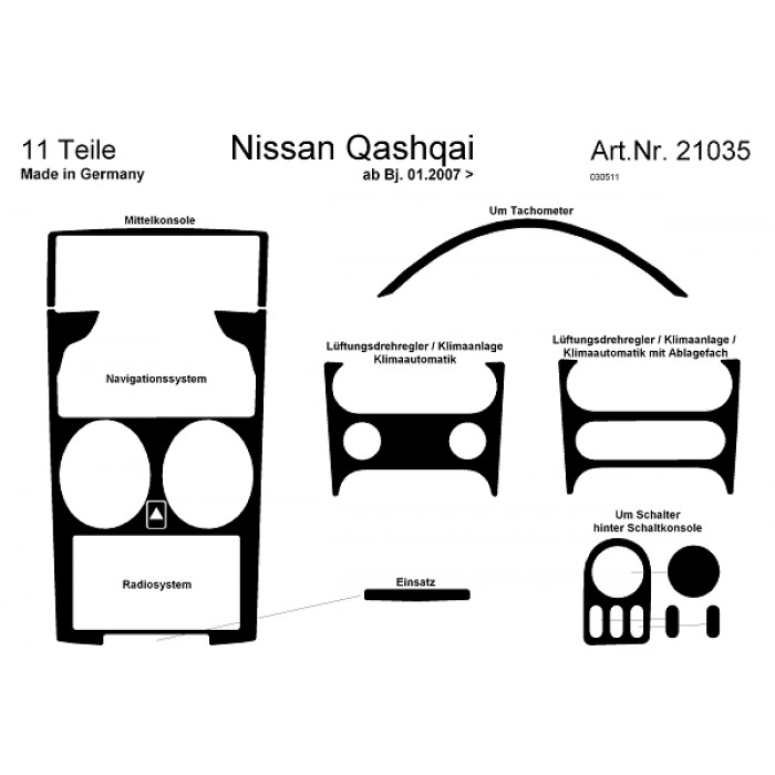 Décoration de tableau de bord Nissan Qashqai
