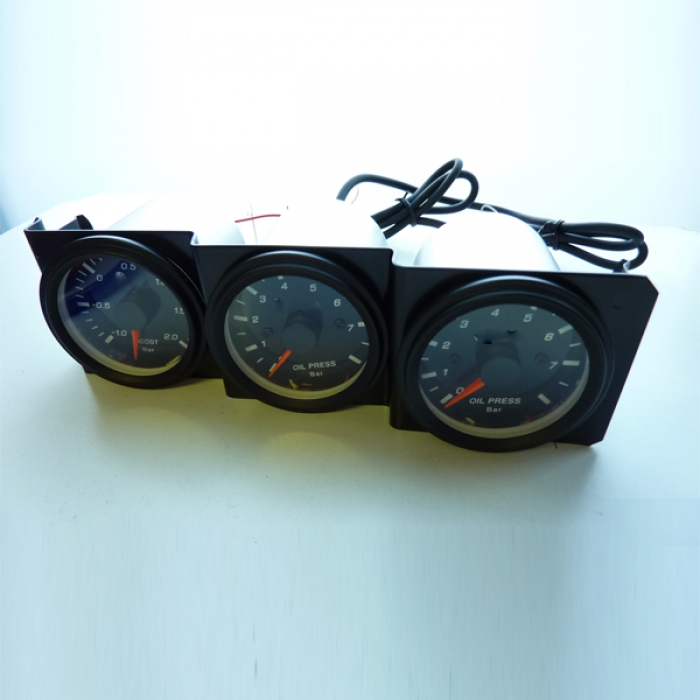 Support Vertical Noir VEGA Pour Manomètre 52 Mm - Universel Et Adaptable Pour Moto