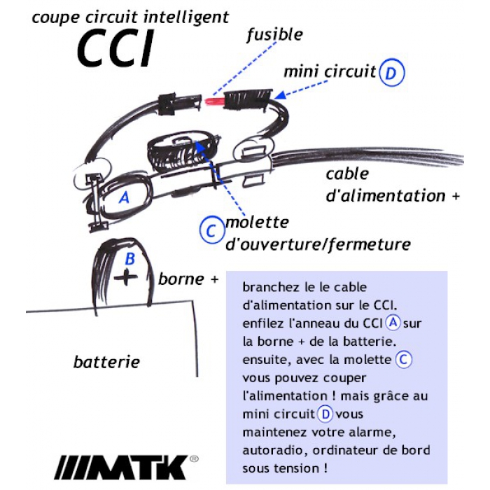 Coupe circuit Antivol 12v pour voiture
