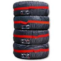 4 housses de roues Noir - Rouge