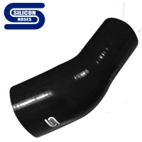 Réducteur silicone coudé 45° noir - Silicon Hoses